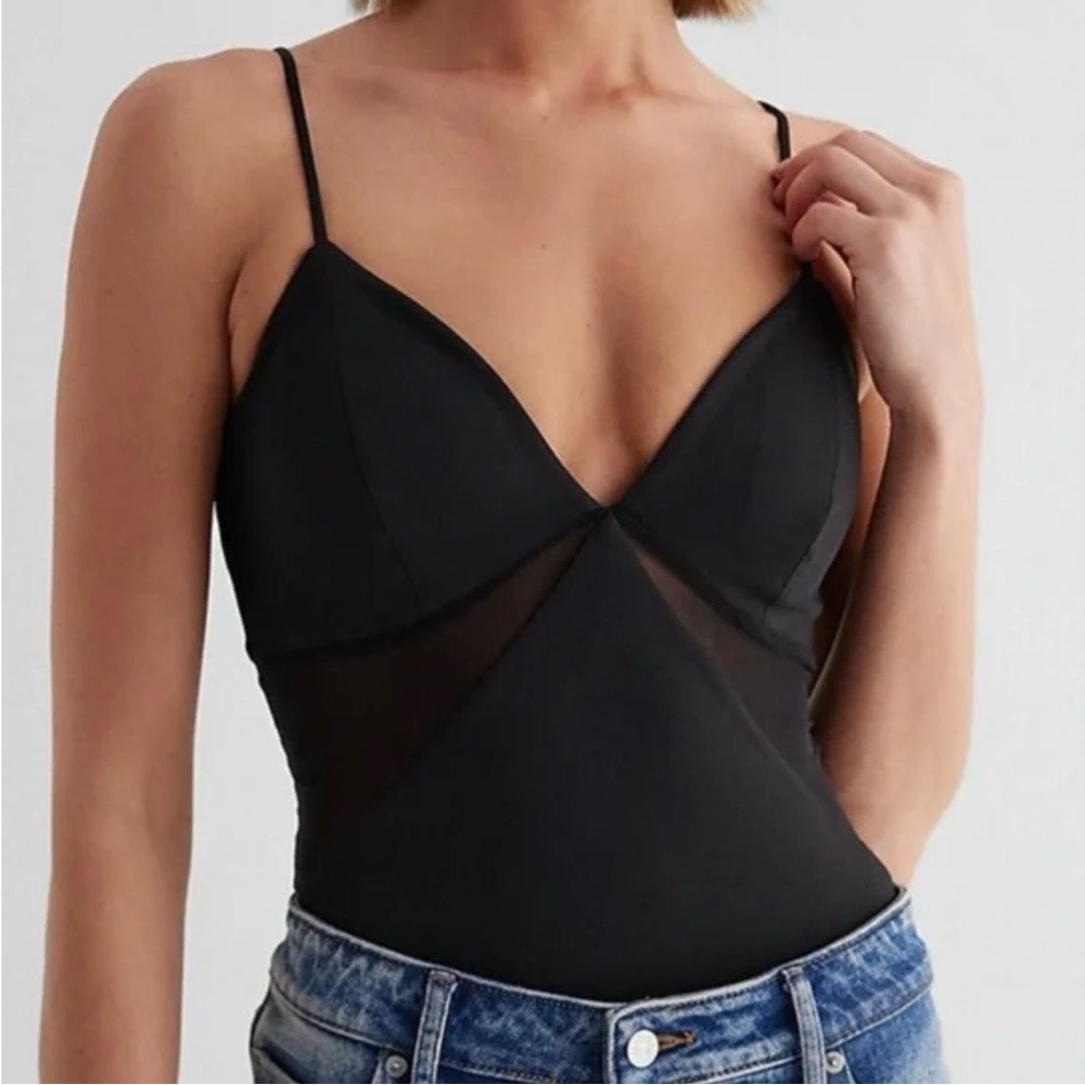 Express Body Contour Magenta Mesh Cutout Bodysuit